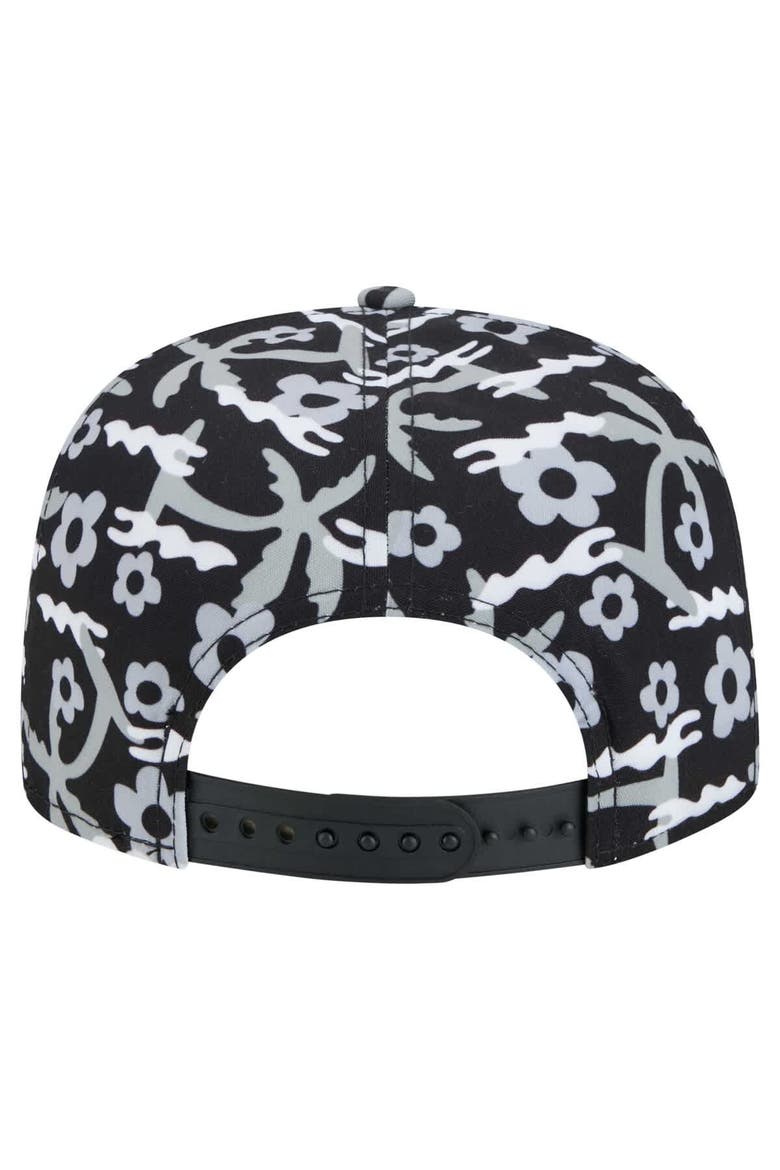 Men's New Era Black Las Vegas Raiders Wakey Wakey Golfer Snapback Hat, Alternate, color, Black
