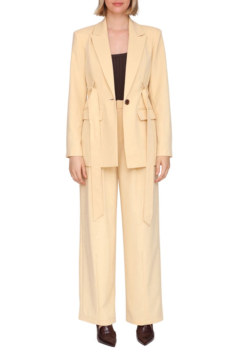 Drapey Long Belted Blazer, Alternate, color, CAMEL
