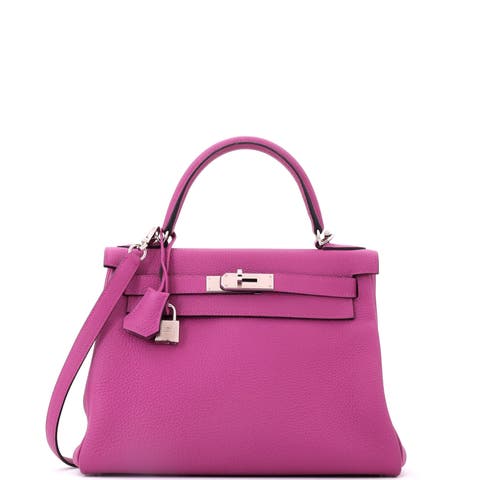 Kelly Handbag Pink Togo with Palladium Hardware 28
