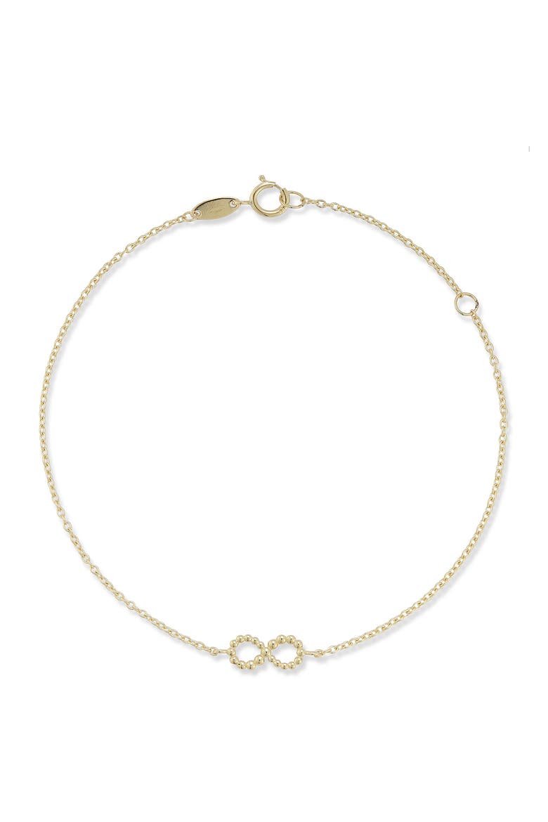14K Gold Infinity Charm Bracelet, Main, color, GOLD