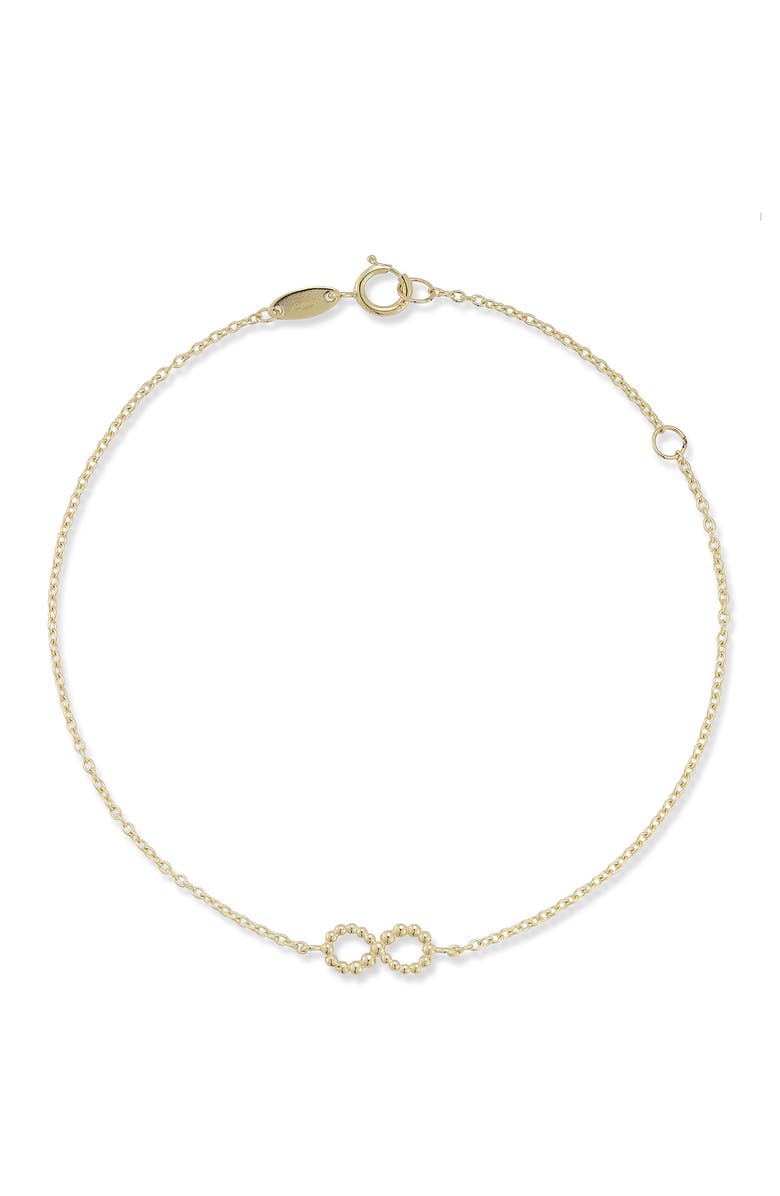 Ember Fine Jewelry 14K Gold Infinity Charm Bracelet, Main, color, 