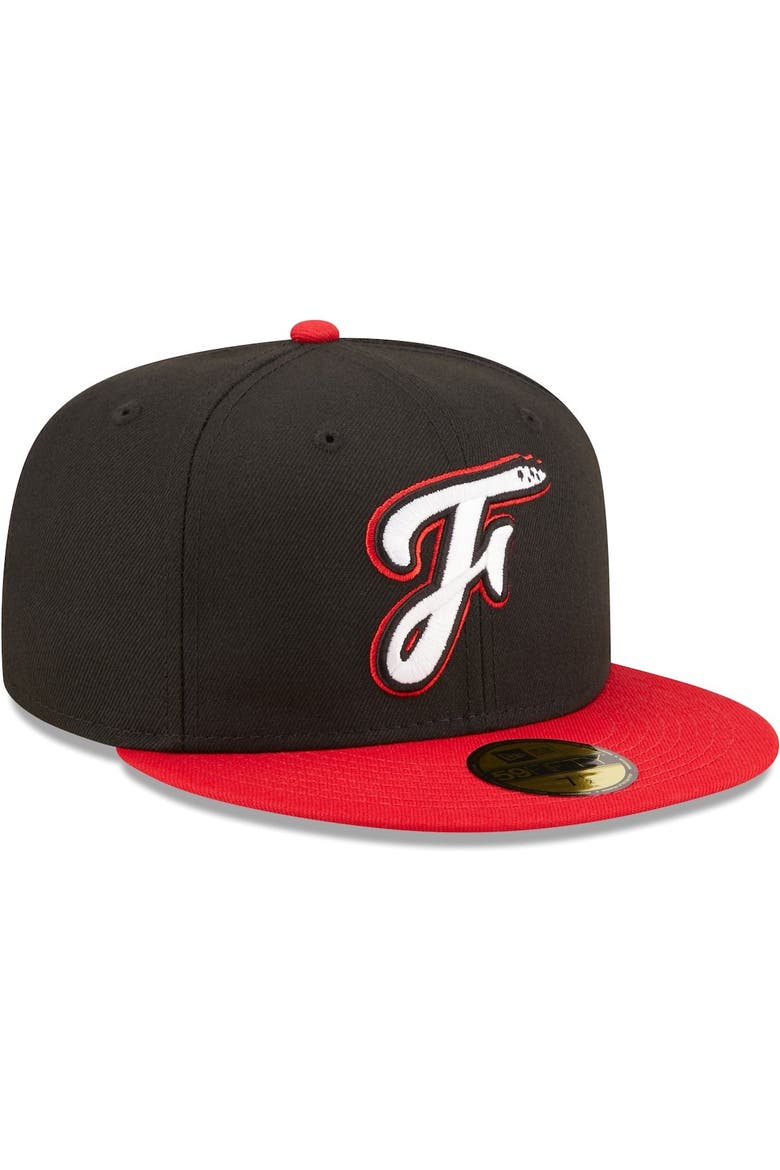 Men's New Era Black Fayetteville Woodpeckers Authentic Collection 59FIFTY Fitted Hat, Alternate, color, Black