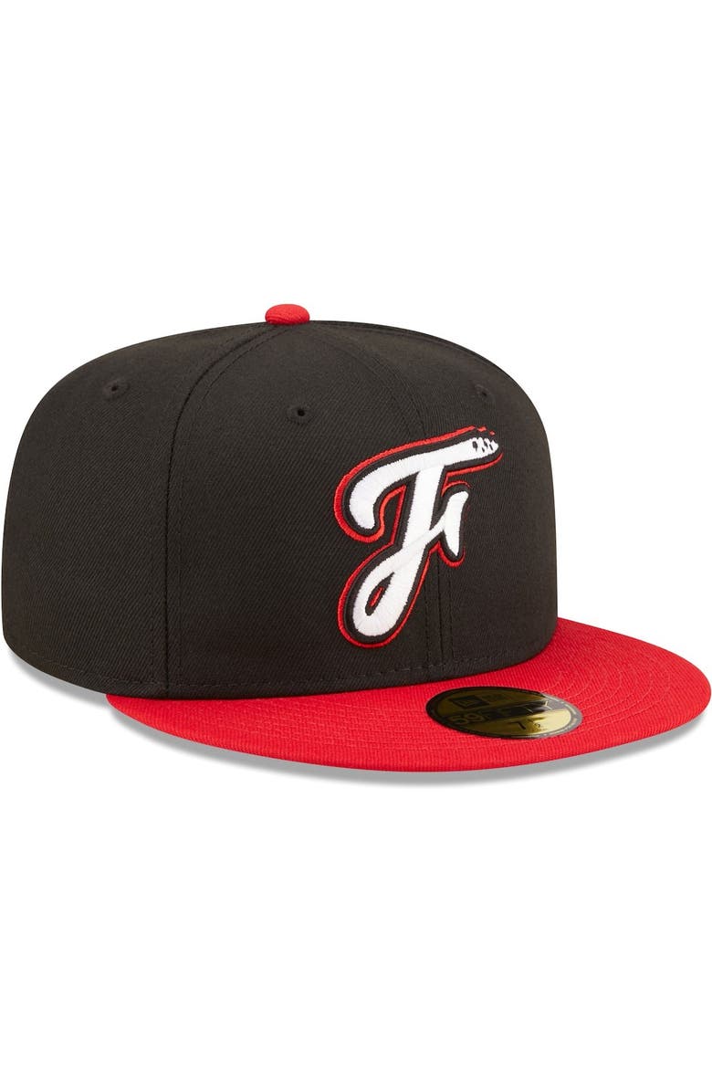New Era Men's New Era Black Fayetteville Woodpeckers Authentic Collection 59FIFTY Fitted Hat, Alternate, color, Black