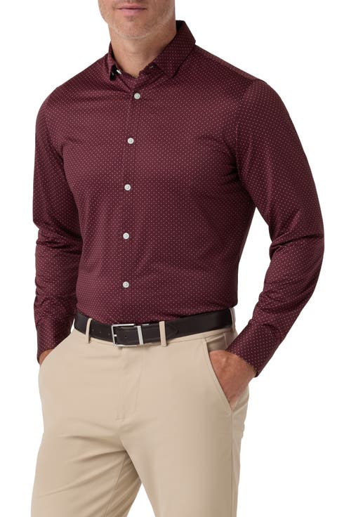 Halyard Trim Fit Dot Performance Button-Up Shirt