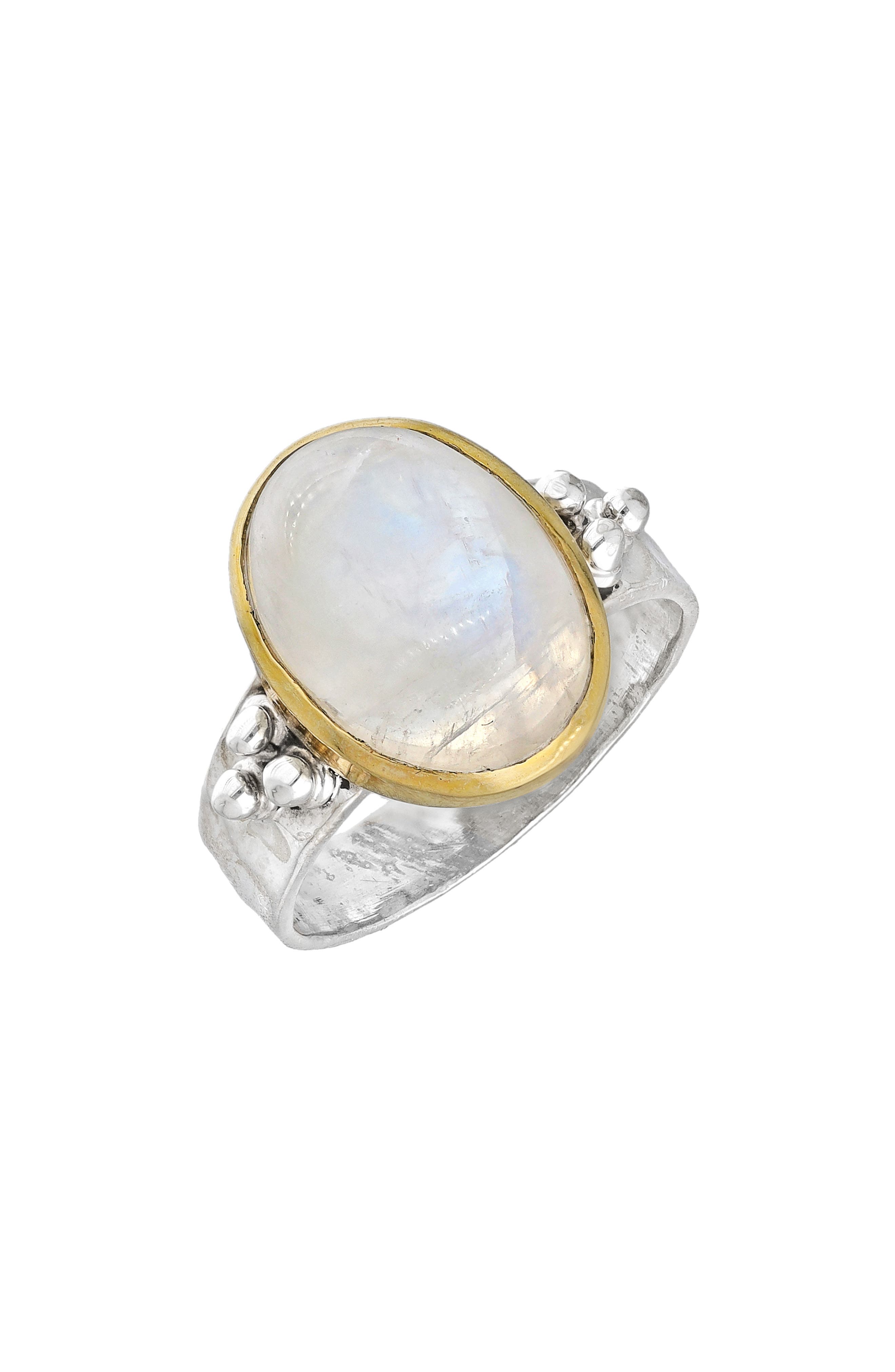 YS GEMS Two-Tone Moonstone Ring