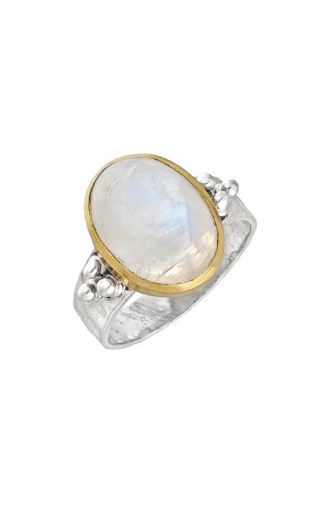 Two-Tone Moonstone Ring