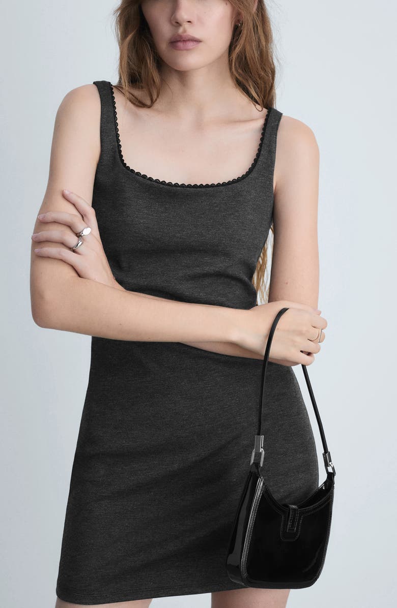 MANGO Lace Detail Sleeveless Minidress, Alternate, color, 