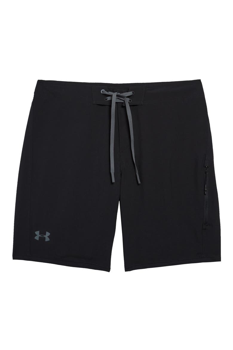Short Break Embossed Board Shorts, Main, color, BLACK/ PITCH GREY