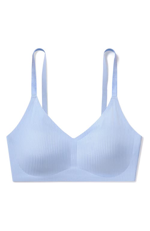 True & Co. True & Co Rib Triangle Bra In Blue