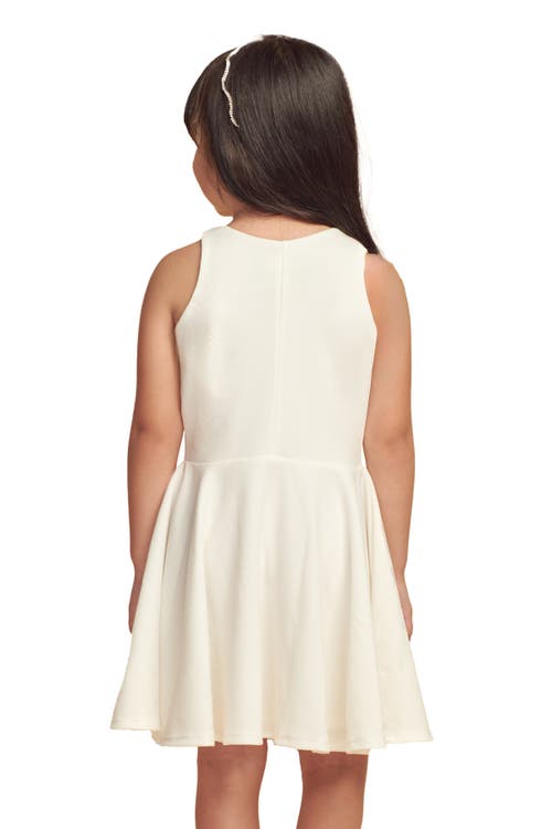 Un Deux Trois Textured Stretch Racerback Dress In White