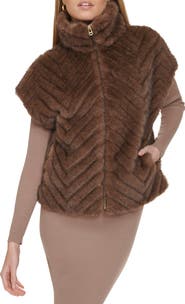 Cole Haan Chevron Faux Fur Vest