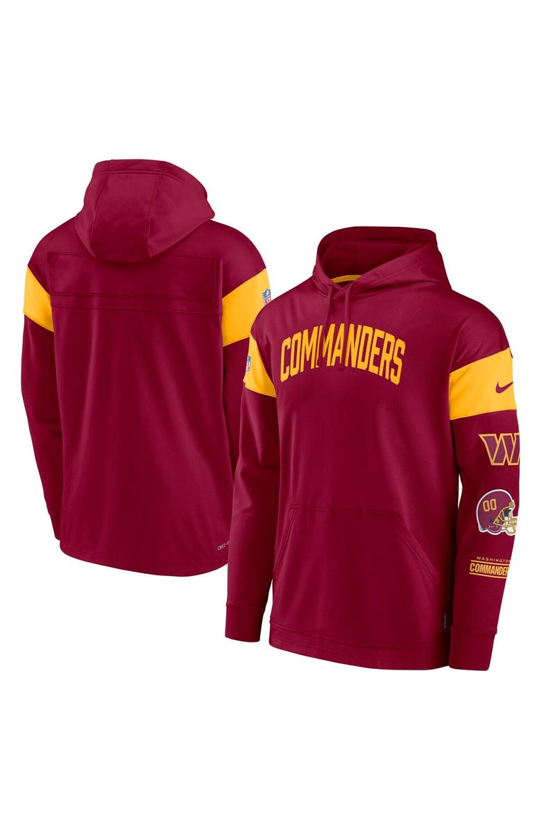 Nike Men's Nike Burgundy Washington Commanders Sideline Athletic Arch Jersey Performance Pullover Hoodie, Main, color,