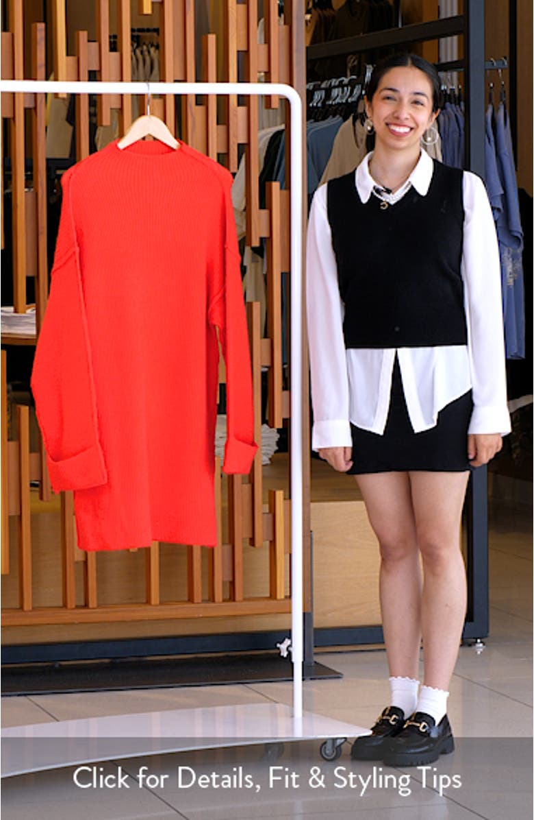Weslie Long Sleeve Shift Sweater Dress, sales video thumbnail