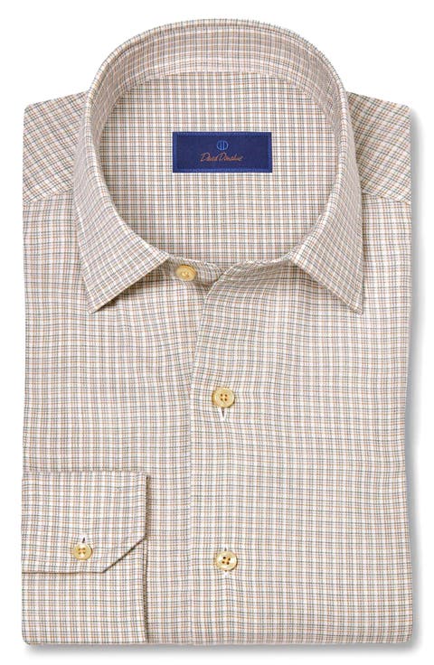 Cotton & Cashmere Micro Check Sport Shirt