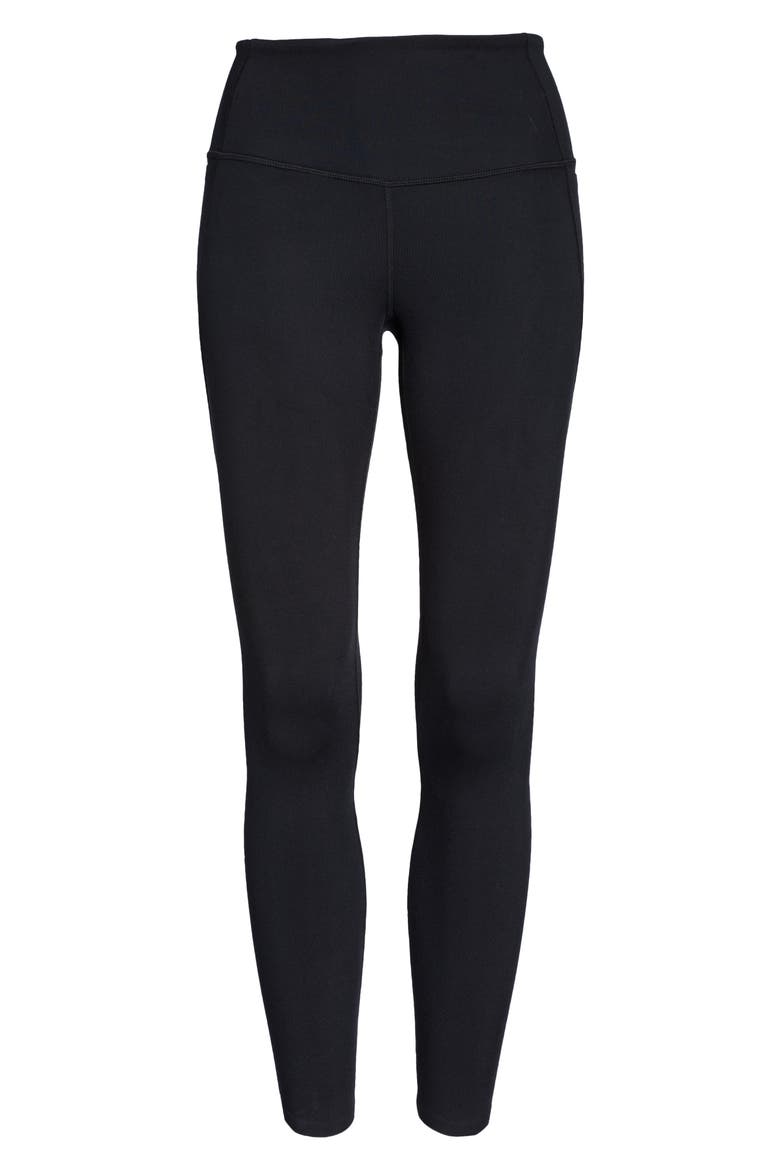 High Waist Studio Lite Pocket 7/8 Leggings, Alternate, color, BLACK