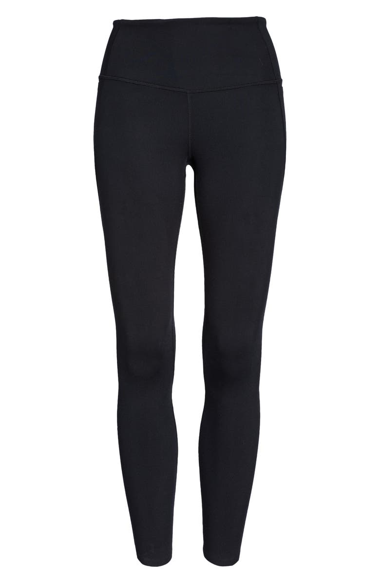 Zella High Waist Studio Lite Pocket 7/8 Leggings, Alternate, color, Black