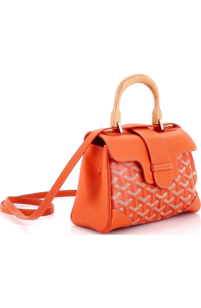 Pre-Owned Goyard Saigon Top Handle Bag Coated Canvas with Leather Mini, Alternate, color, Orange