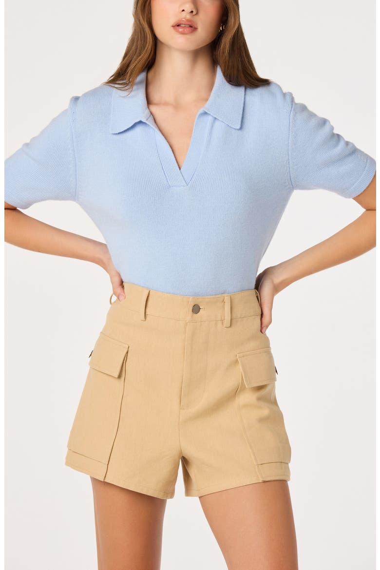 Brauwin Collared Short Sleeve Sweater, Alternate, color, BLUE