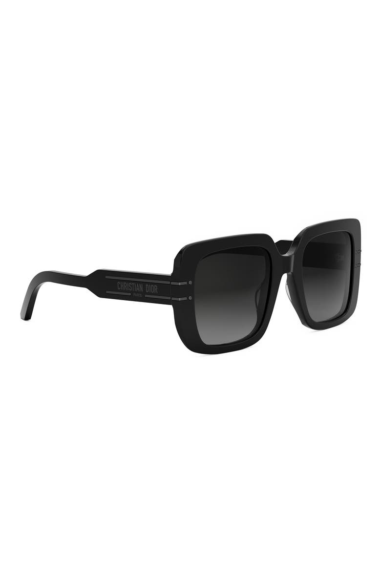'DiorSignature S11I Gradient Square Sunglasses, Alternate, color, SHINY BLACK/GRADIENT SMOKE
