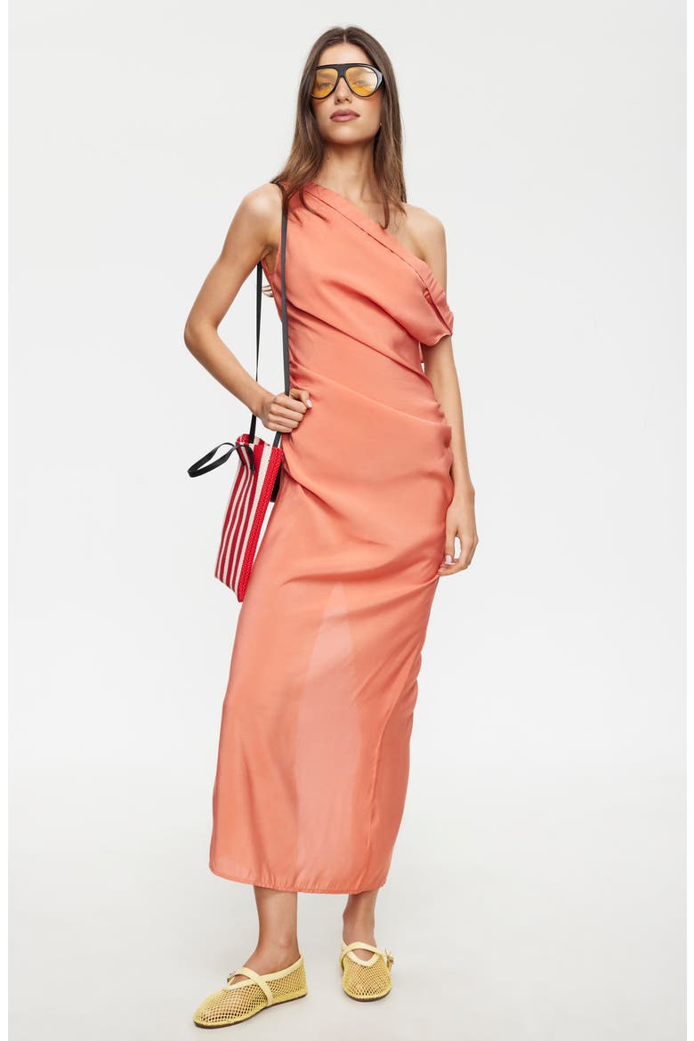 Sweetheart One-Shoulder Maxi Dress, Alternate, color, MAUVE