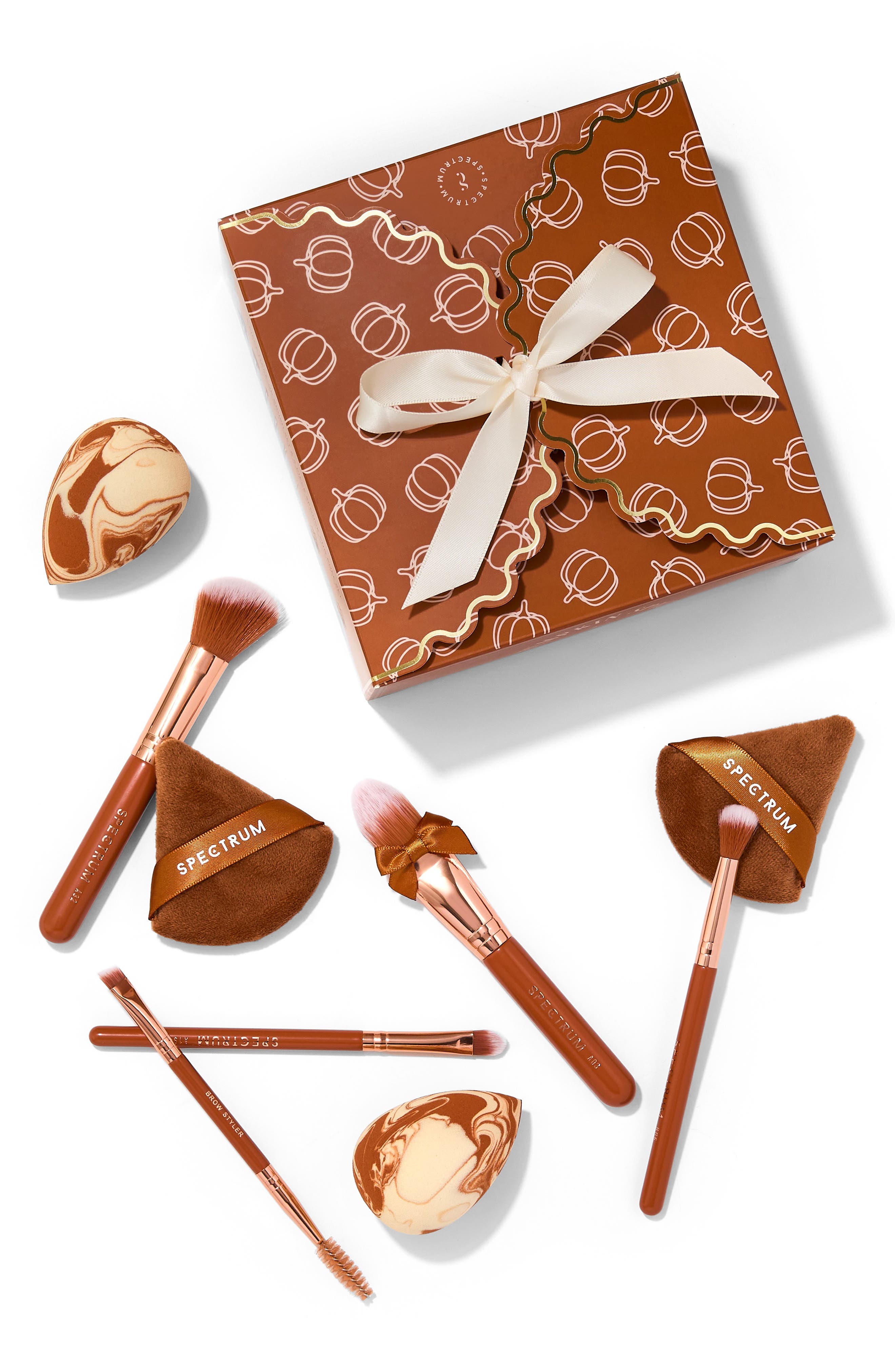 SPECTRUM Pumpkin Spice 9-Piece Makeup Brush & Sponge Set in Orange 