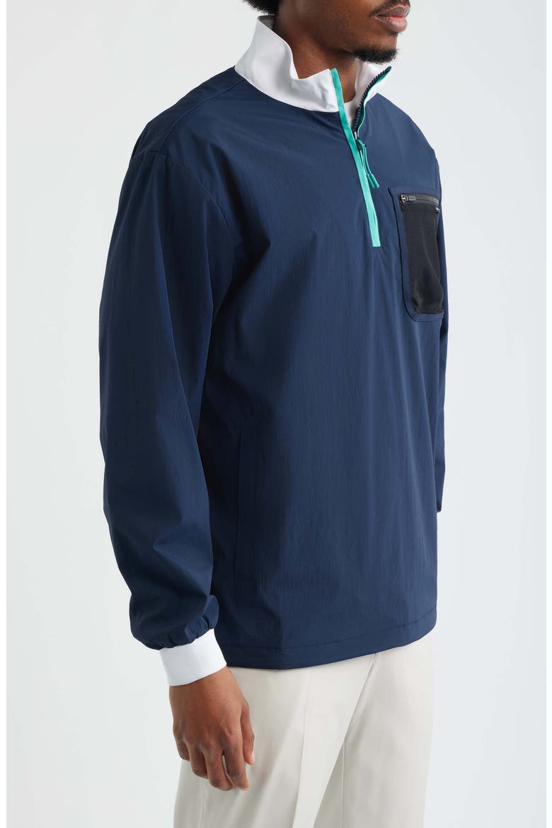 Cascade Colorblock Quarter Zip Windshirt Pullover, Alternate, color, MIDNIGHT