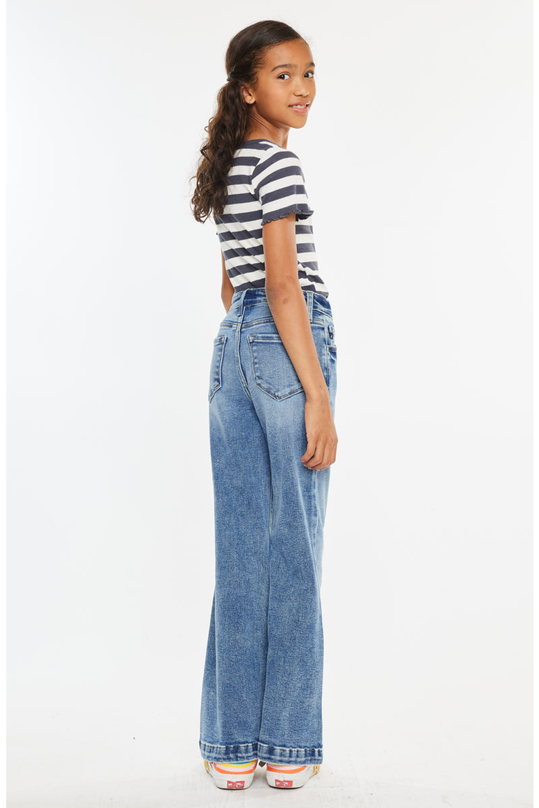 Glen High Rise Wide Leg Flare Jeans, Alternate, color, Medium Wash