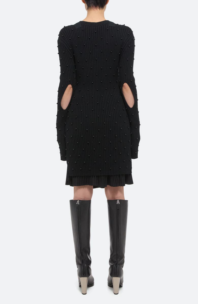 Helmut Lang Beaded Rib Long Sleeve Organic Cotton Sweater Dress, Alternate, color, 
