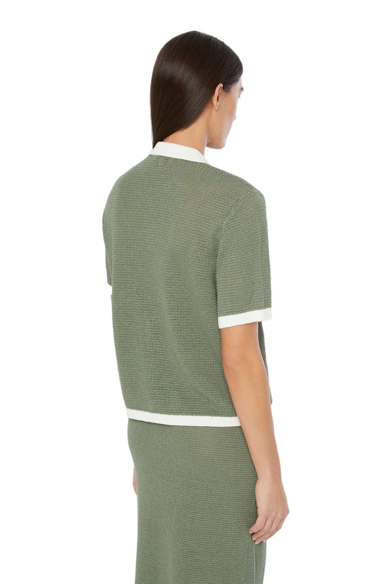 Linen Knit Button Up, Alternate, color, SEA SPRAY/WHITE