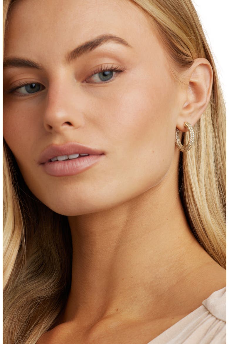 Alex Crystal Hoops, Alternate, color, Gold