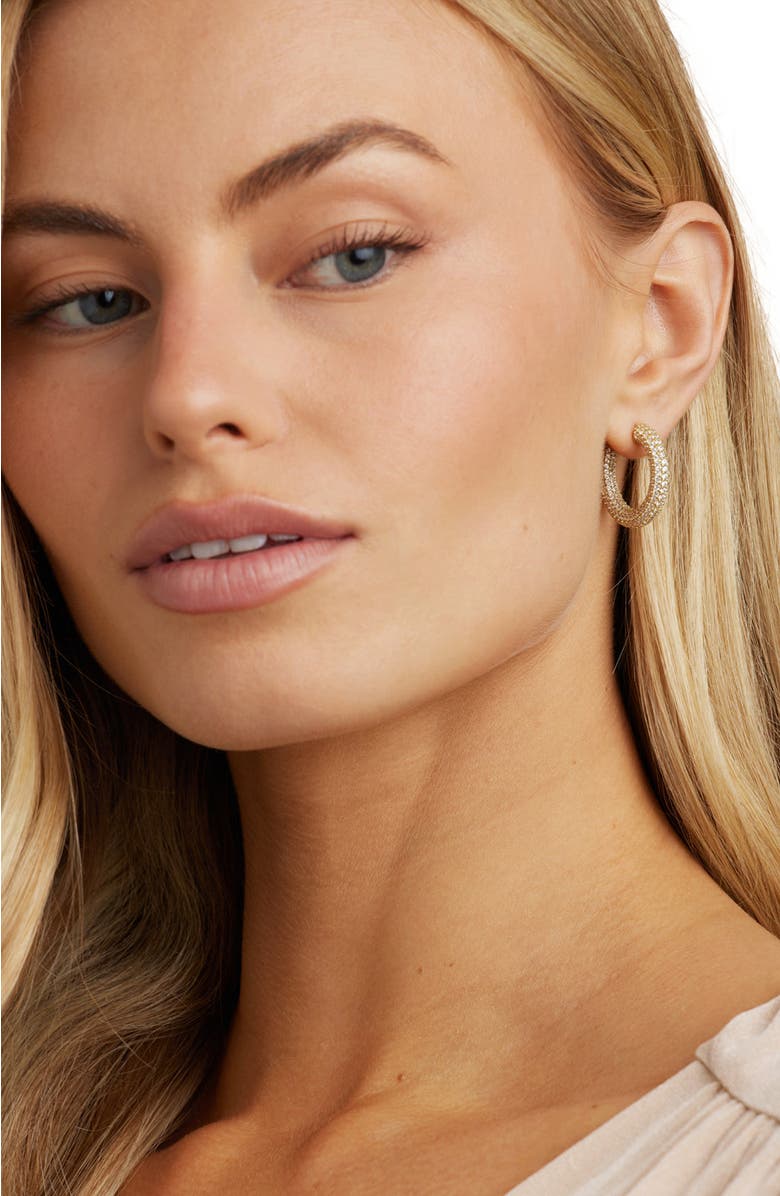 Untamed Petals Alex Crystal Hoops, Alternate, color, Gold