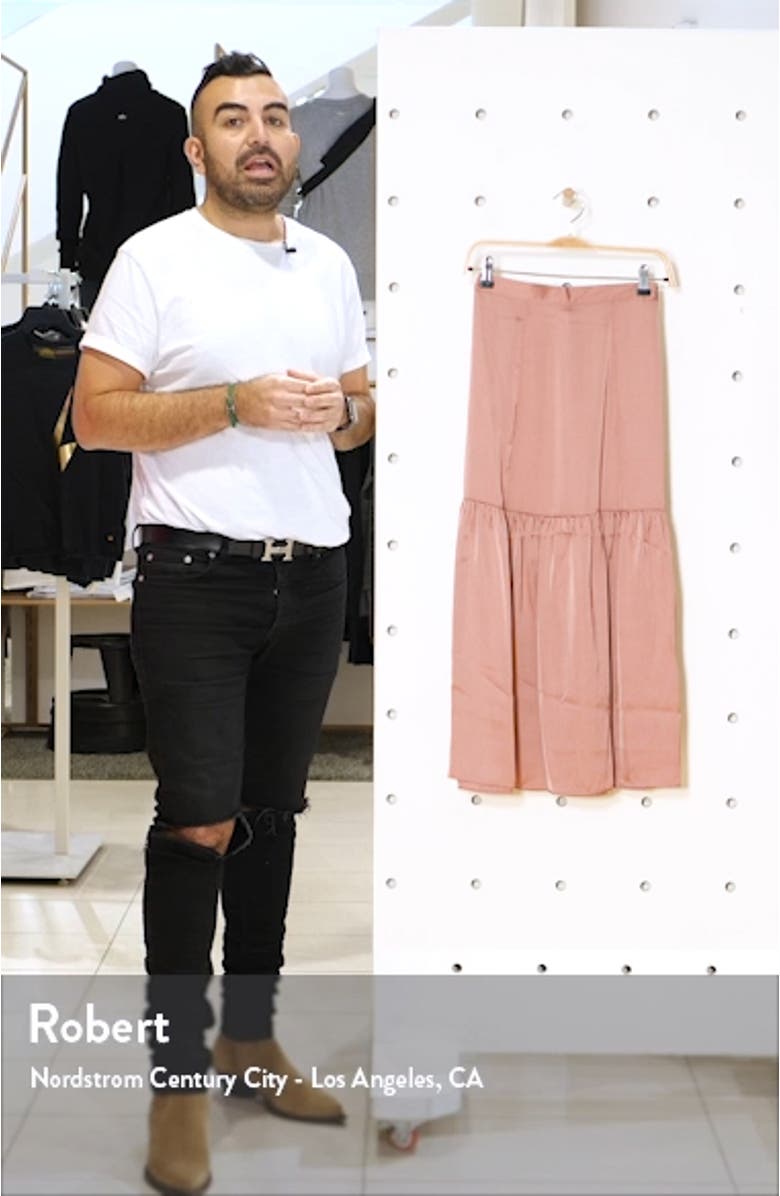 Satin Tiered Midi Skirt, sales video thumbnail