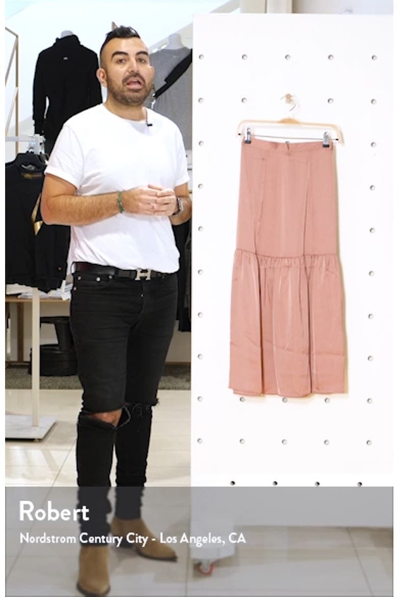 Satin Tiered Midi Skirt video