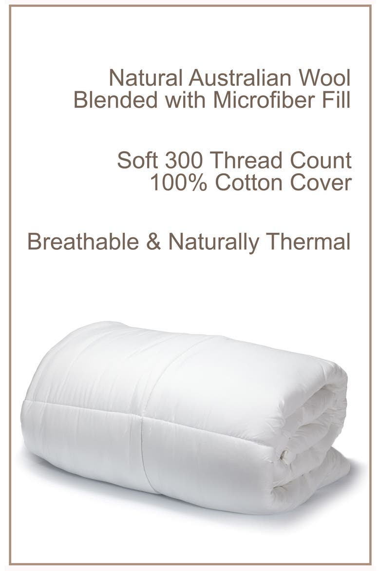 Australian Wool Fill Comforter, Alternate, color, WHITE