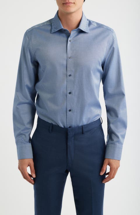 Royal Twill Slim Fit Solid Non-Iron Cotton Dress Shirt
