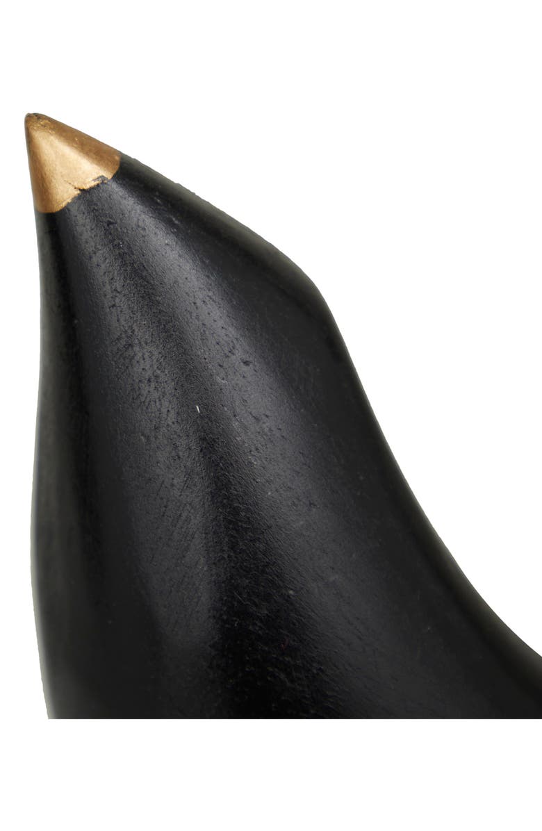 GINGER BIRCH STUDIO Black Wood Traditional Bird Sculpture, Alternate, color, Black