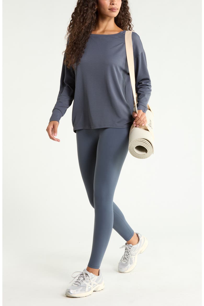 Textured Equilibrium Long Sleeve T-Shirt, Alternate, color, NAVY ARMADA