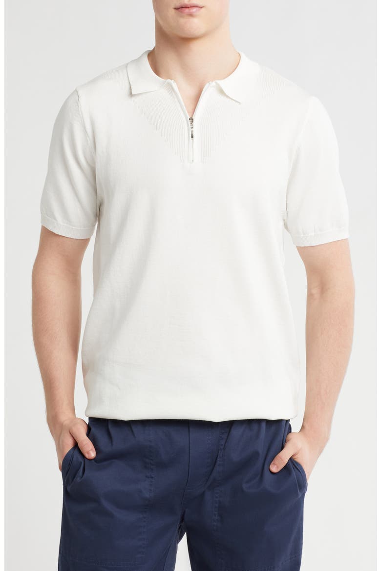 Slim Fit Sweater Knit Polo, Main, color, CREAM