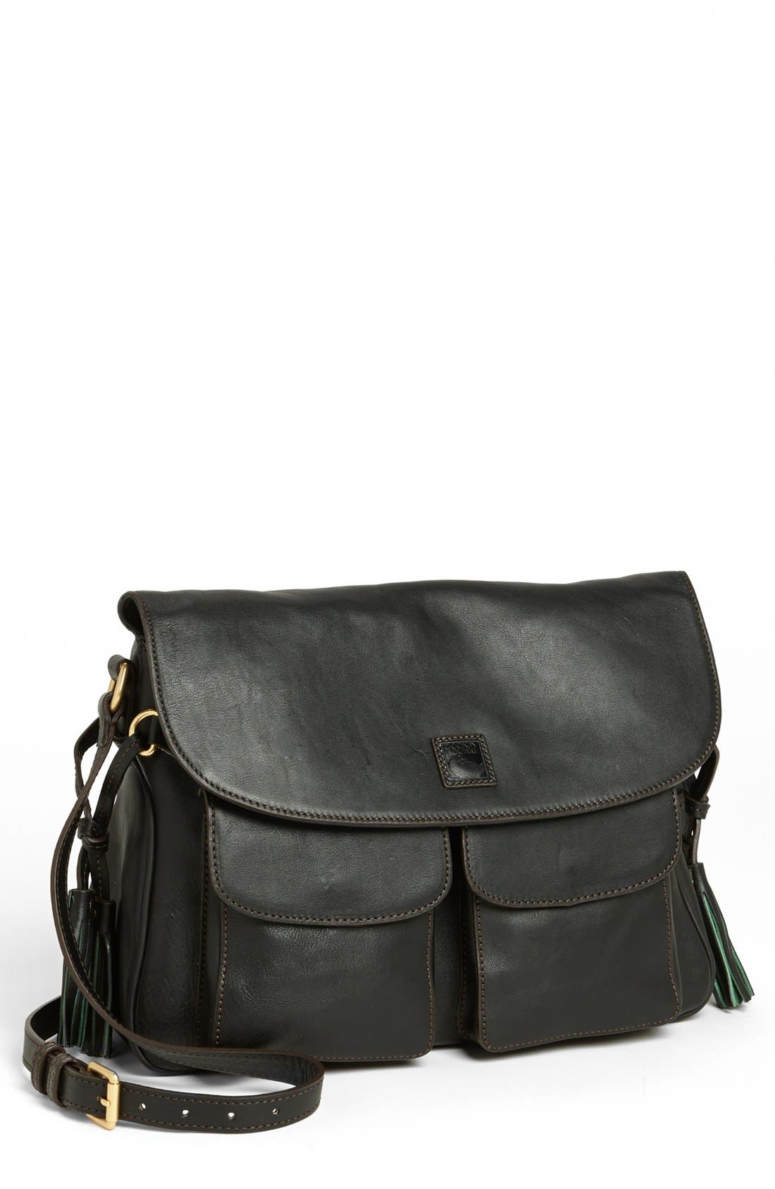 Dooney & Bourke 'Florentine' Foldover Flap Shoulder Bag, Medium, Main, color, 