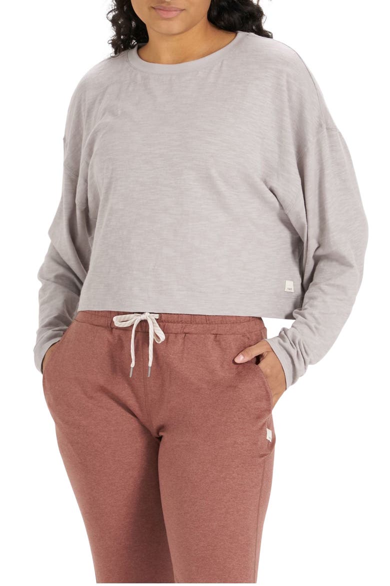 Sundown Slub Long Sleeve Crop T-Shirt, Main, color, FOG