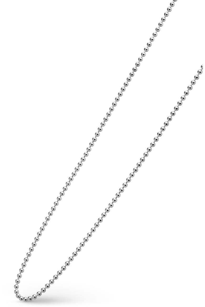 Men's Signature Caviar Sterling Silver Beaded Ball Chain Necklace, Alternate, color, SILVER