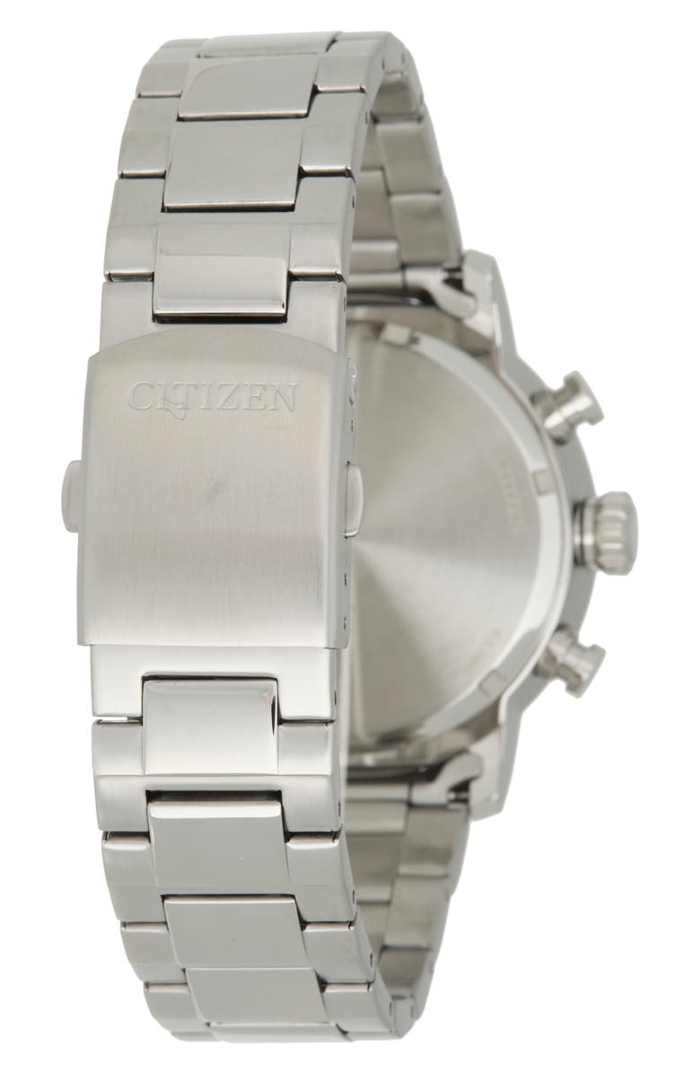 Citizen Brycen Eco-Drive Chronograph Bracelet Watch, 43mm, Alternate, color, Silver