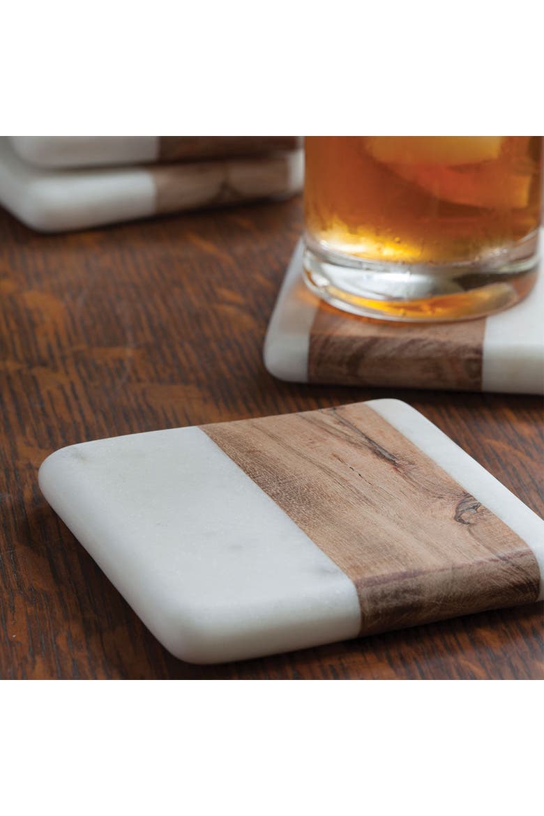 Pavia Square Coasters - Set of 4, Alternate, color, Marble