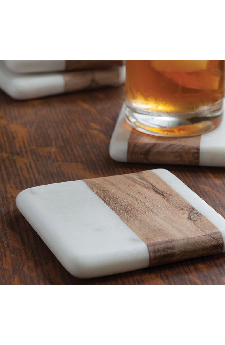 Be Home Pavia Square Coasters - Set of 4, Alternate, color, Marble