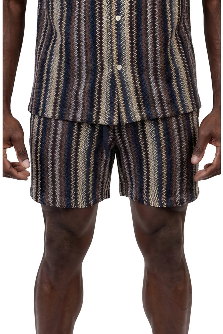 Knit Drawstring Shorts, Main, color, BROWN