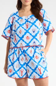 SUGARLIPS Lobster Bay Bell Sleeve Top