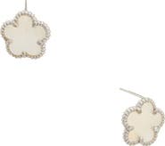 Juvell Mother-of-Pearl Flower Stud Earrings