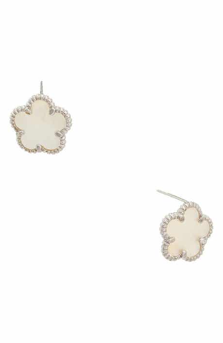 Juvell Mother-of-Pearl Flower Stud Earrings