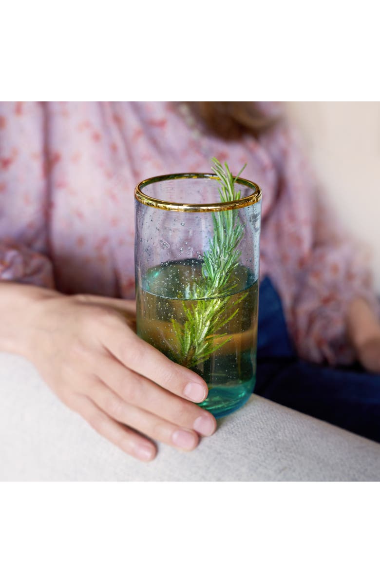 TWINE Aqua Bubble Glass Tumblers Set of 2, Alternate, color, Blue