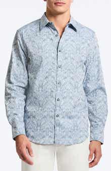 Robert Graham Highland Classic Fit Damask Cotton Button-Up Shirt
